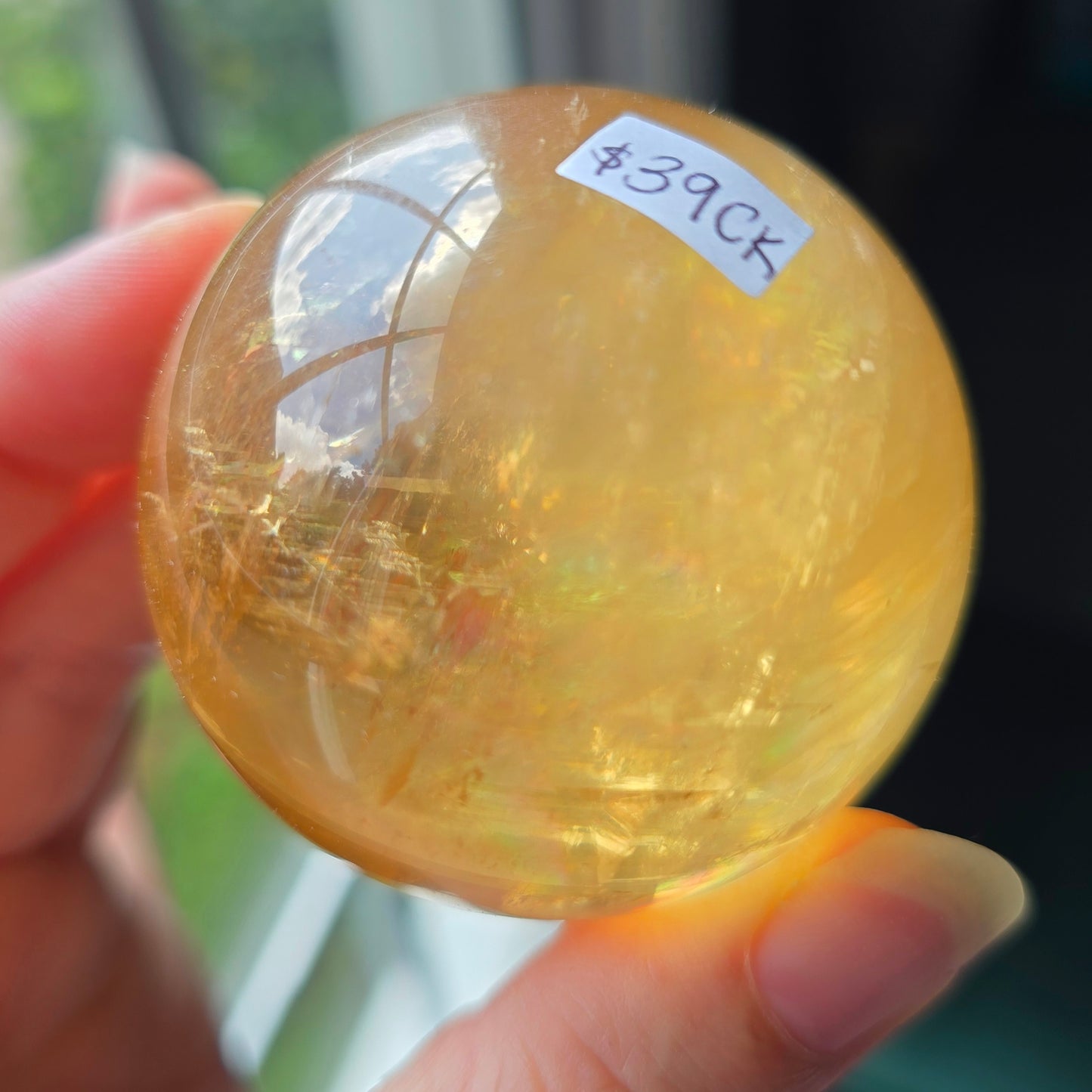 HQ Optical Honey Calcite Sphere 🌈