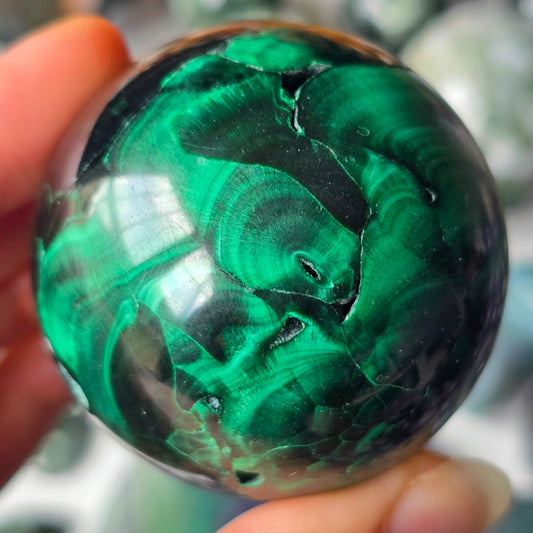 Chatoyant Malachite Sphere 💚