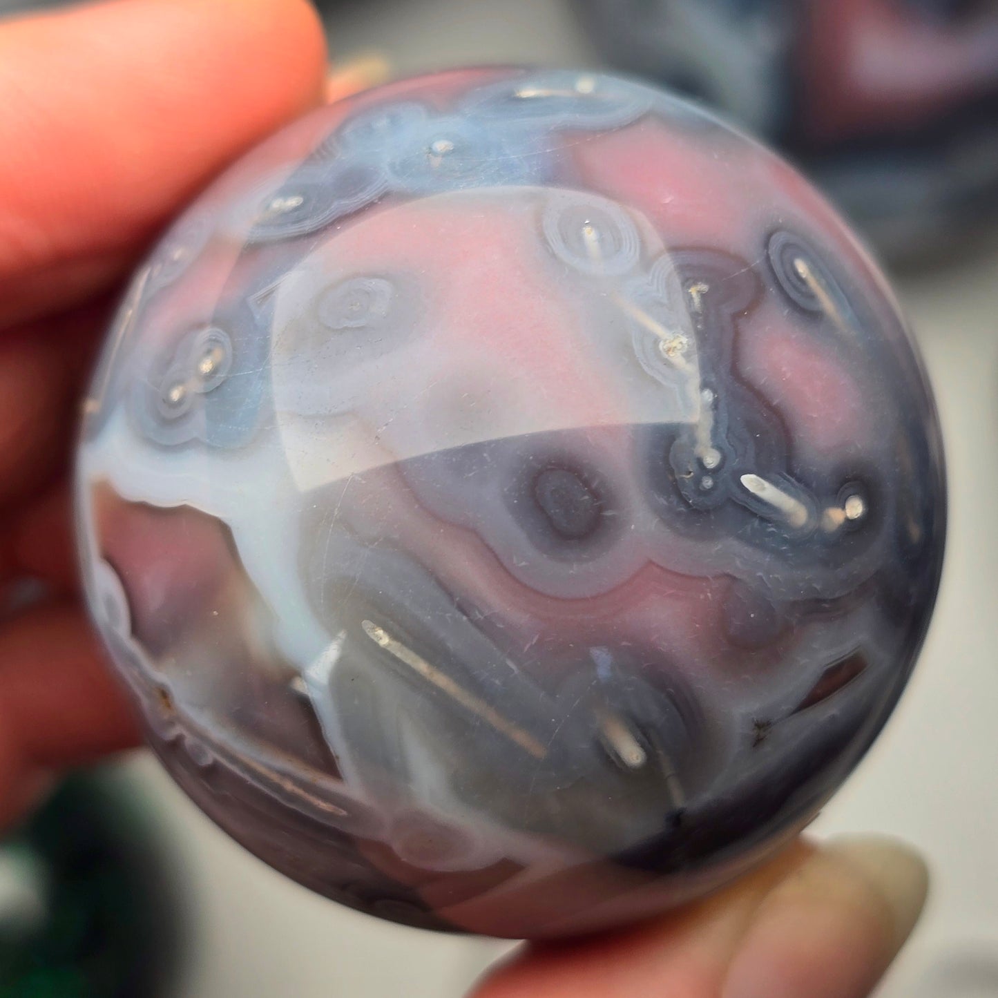 Mozambique Agate Sphere 🩵