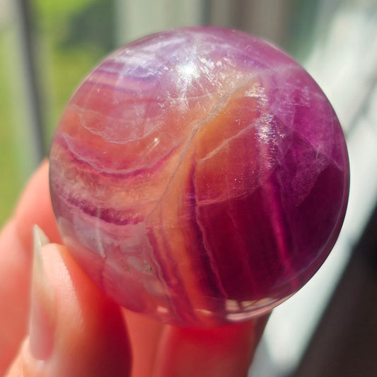 Magenta + Yellow Fluorite Sphere 🔮
