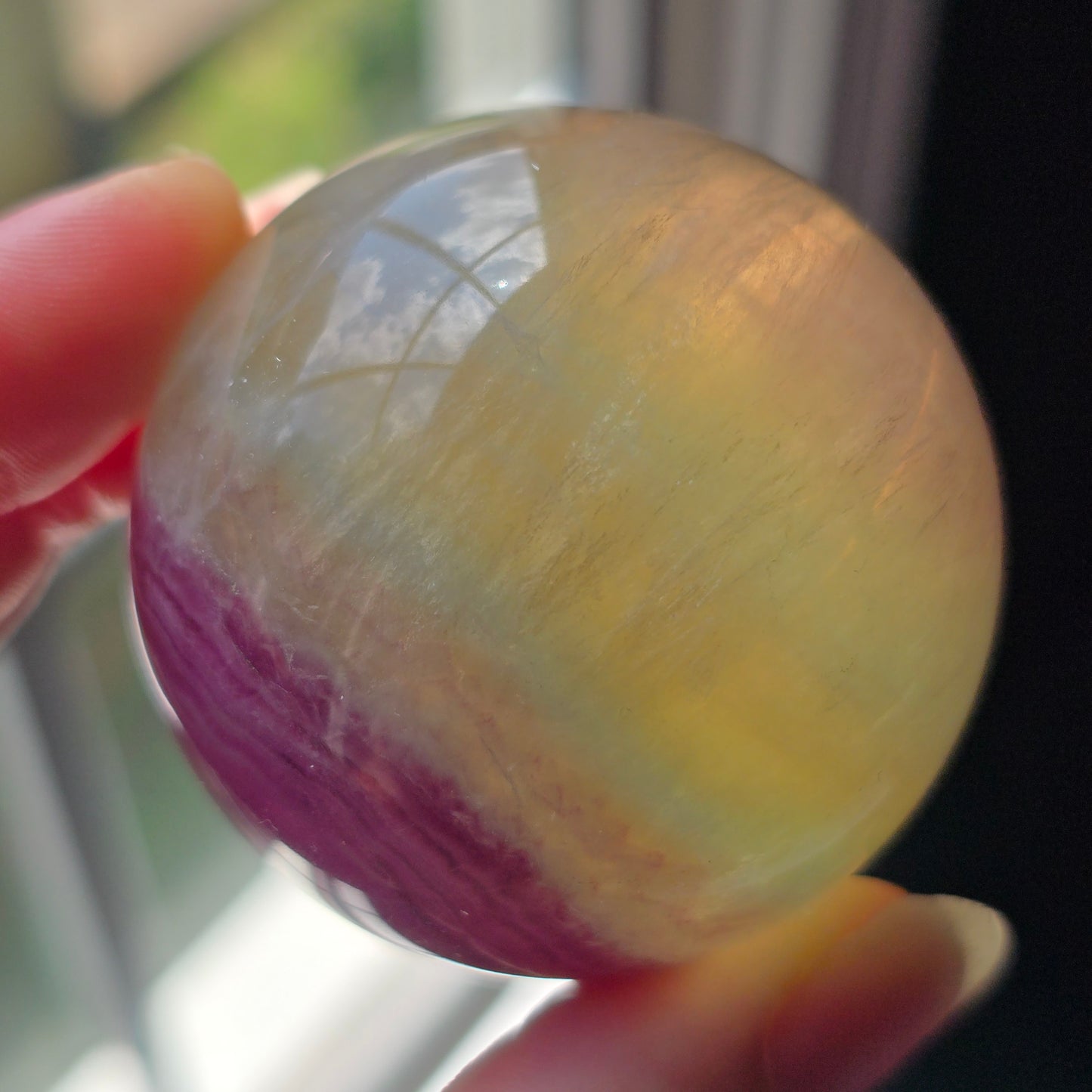 Magenta + Yellow + Teal Fluorite Sphere 💛