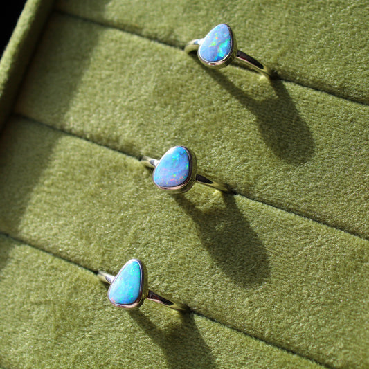 HQ Opal Ring • 925 Sterling Sliver • Size Adjustable