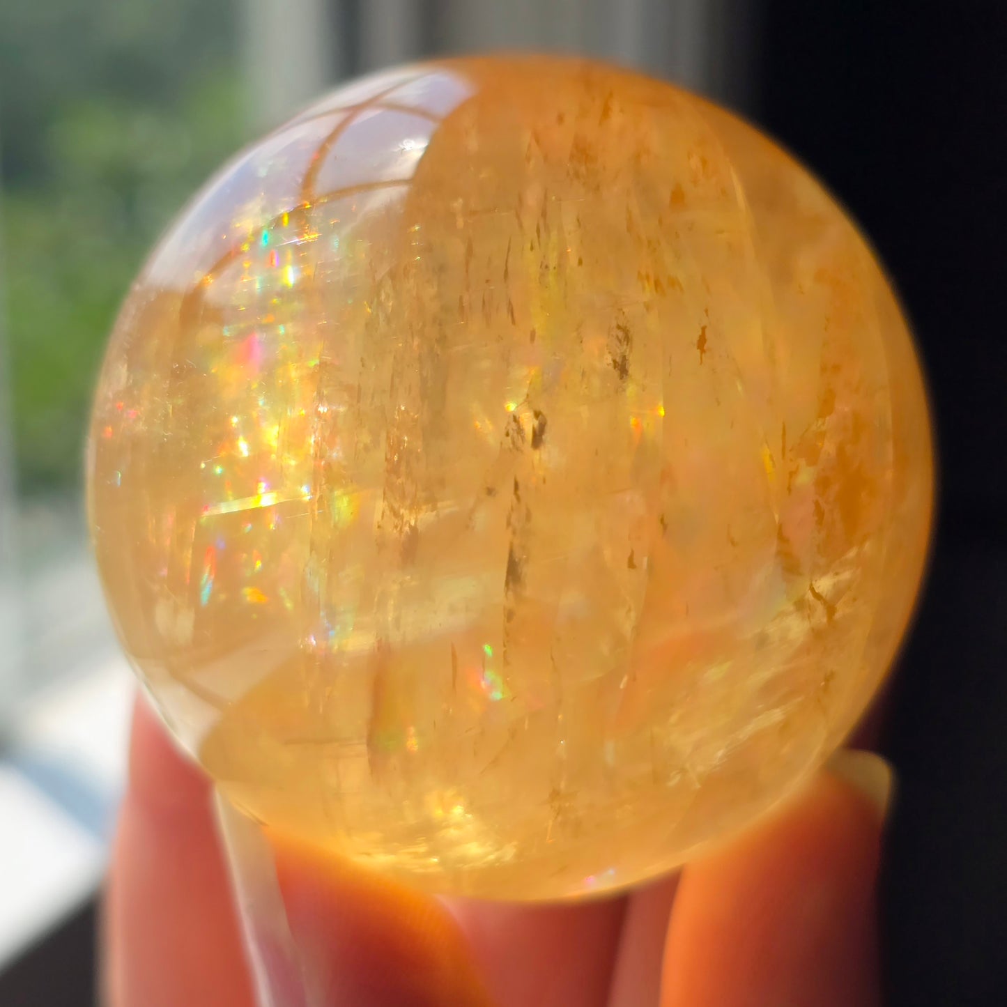 HQ Optical Honey Calcite Sphere 🌈