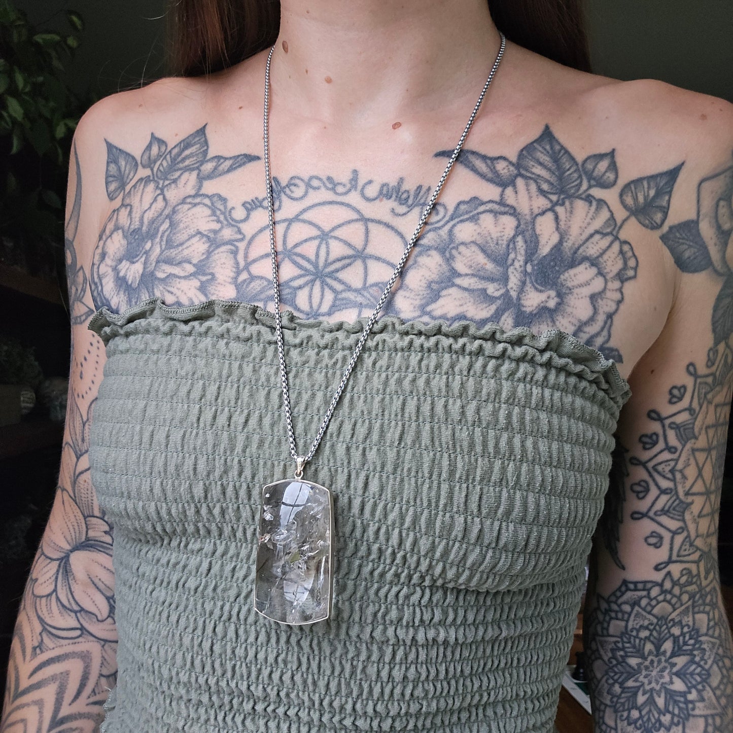 Smokey Quartz Enhydro Crystal Pendant