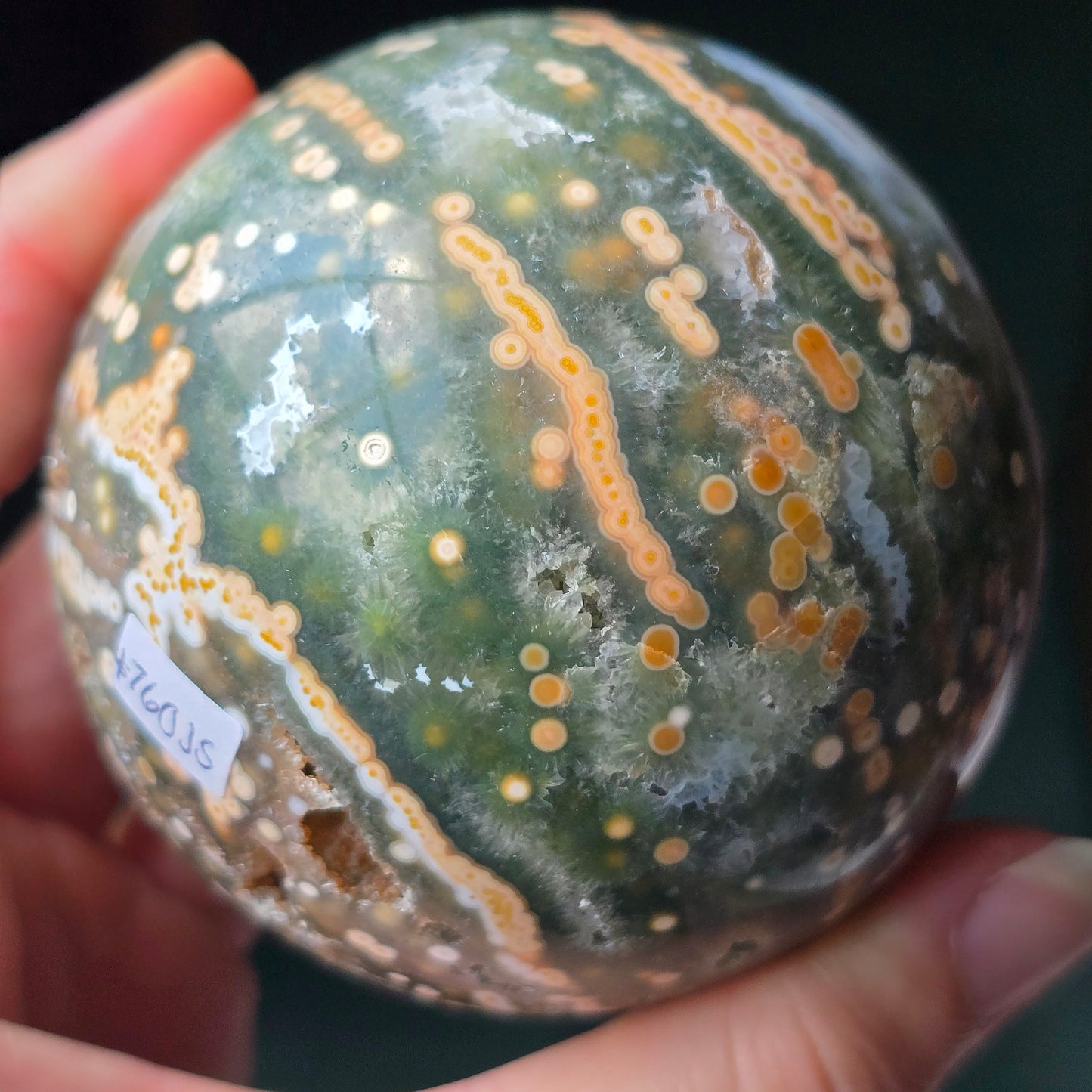 XL Orbicular Jasper Sphere 💚