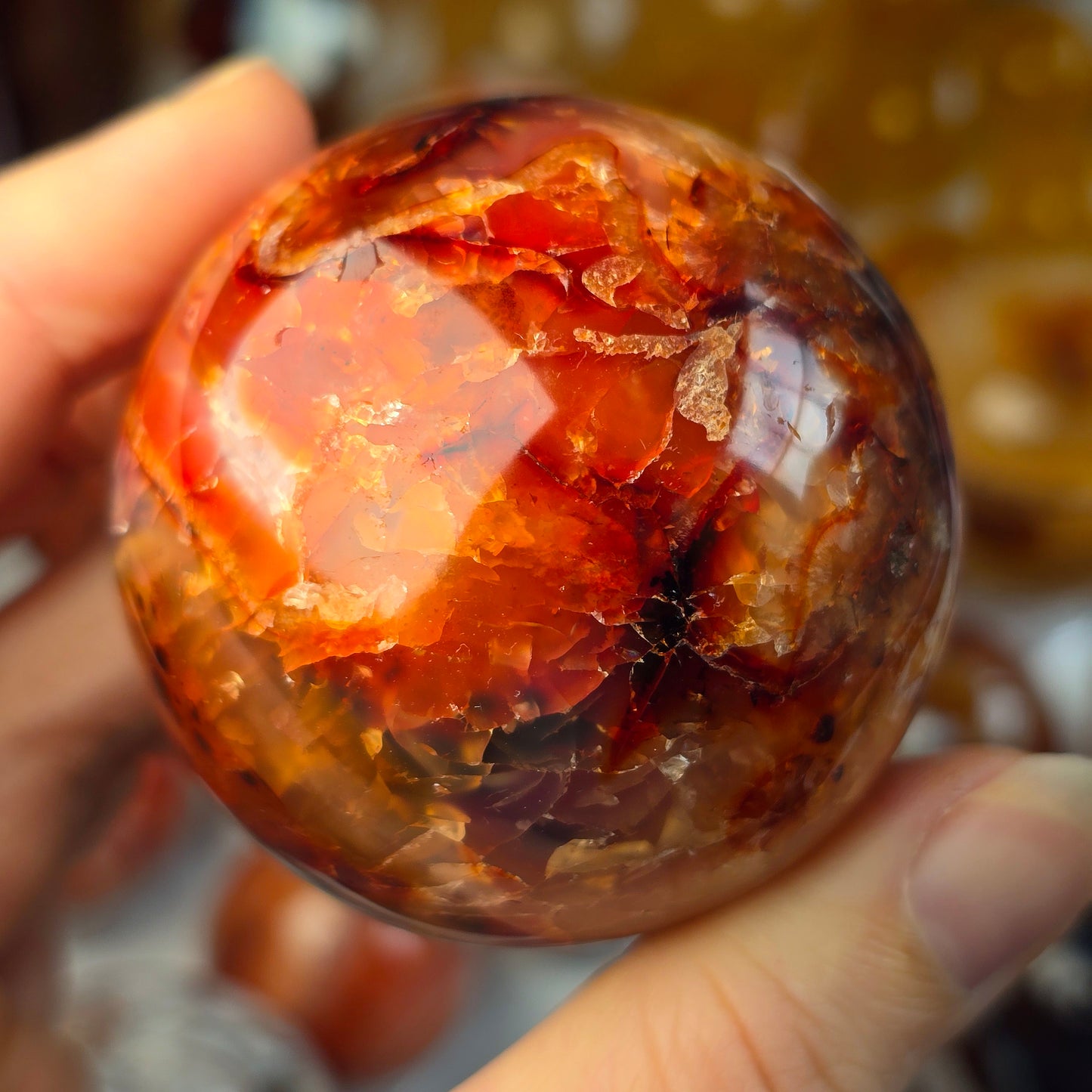Funky Carnelian Sphere ❤️