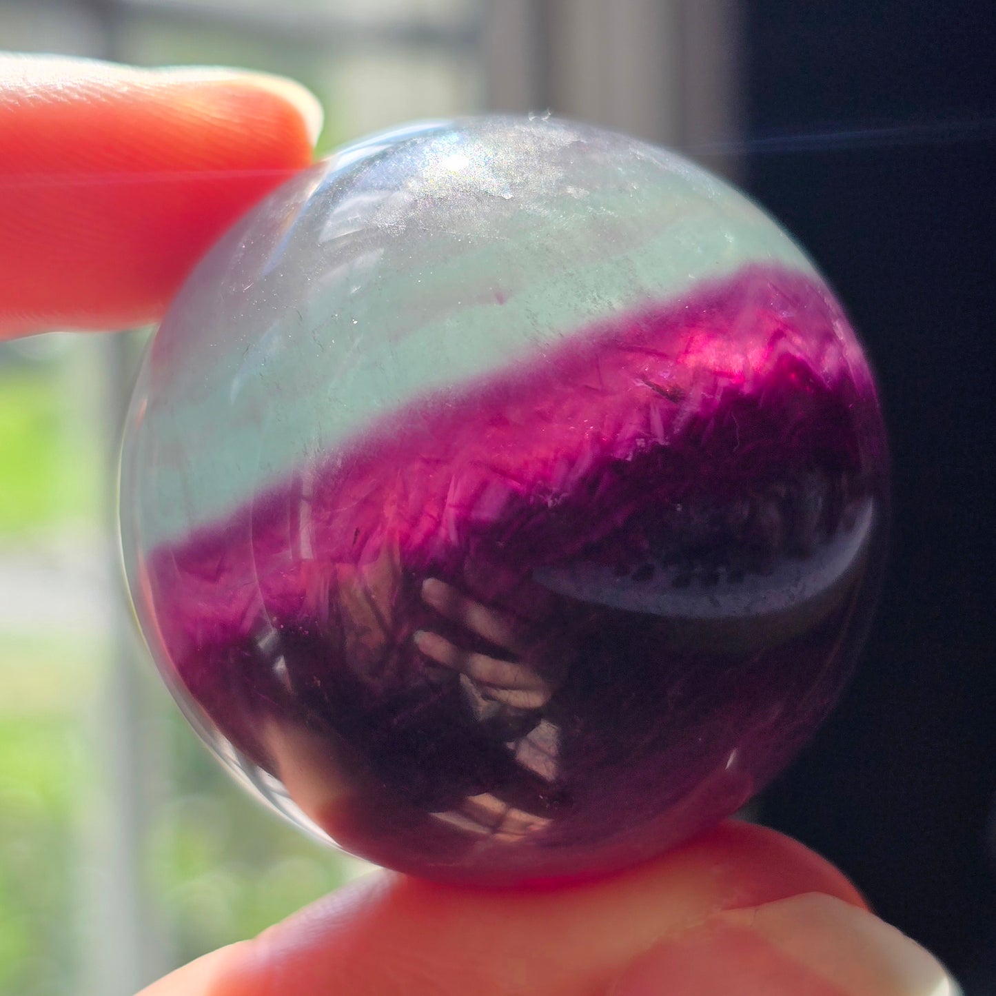 Teal + Magenta Fluorite Sphere 🔮