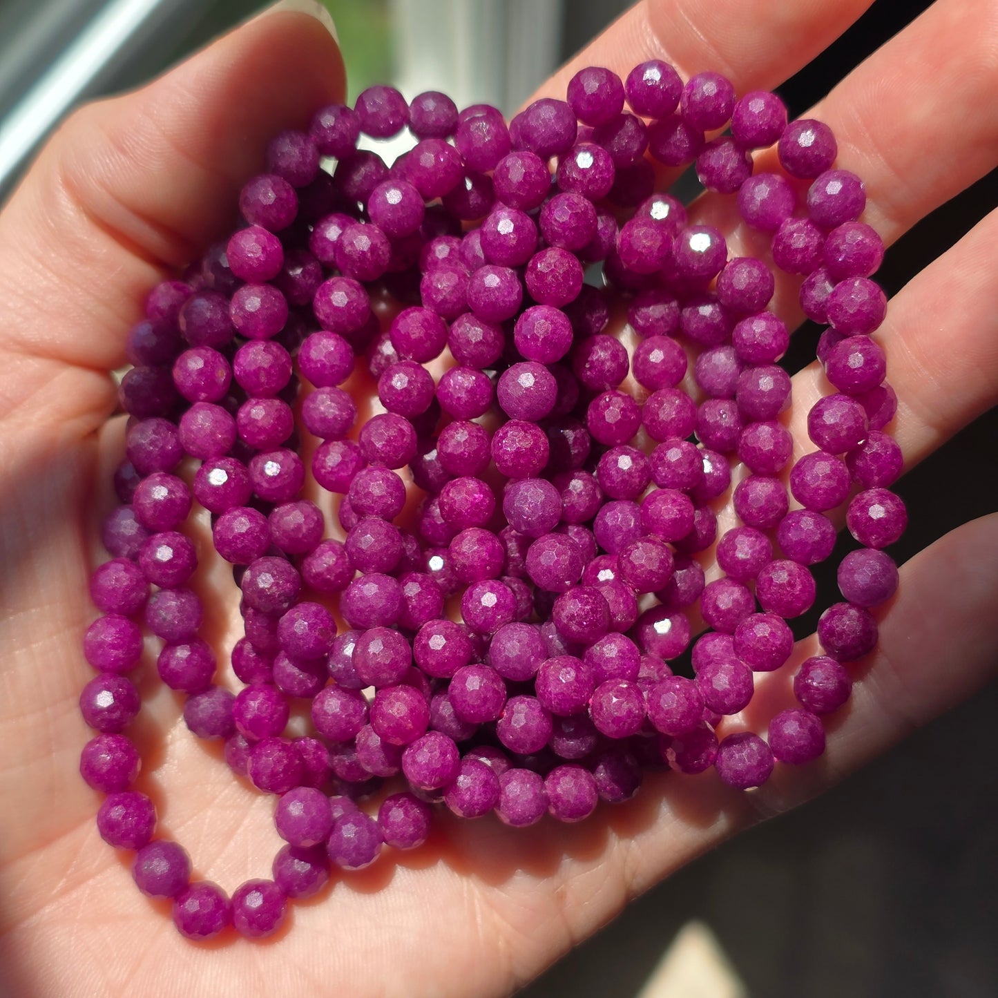 Faceted Ruby Bracelet