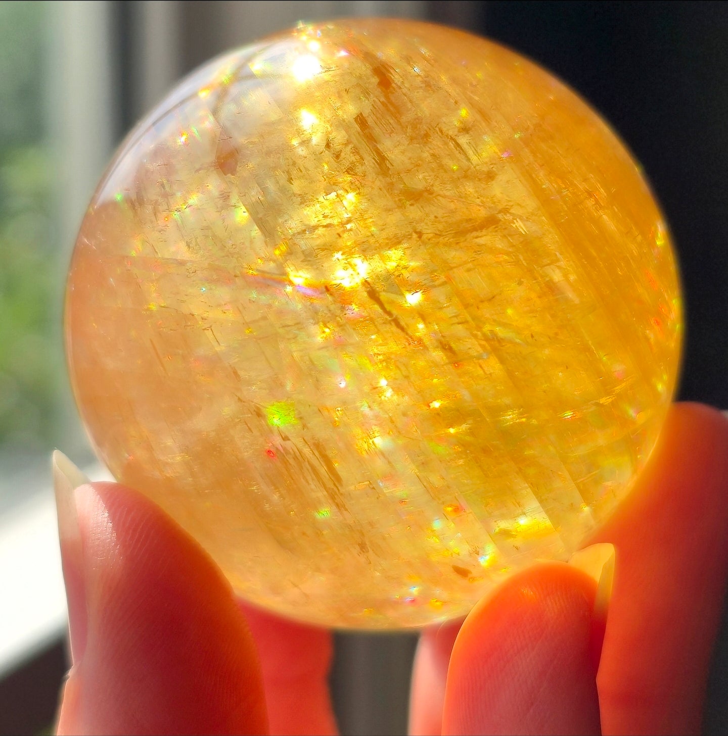 HQ Optical Honey Calcite Sphere 🌈