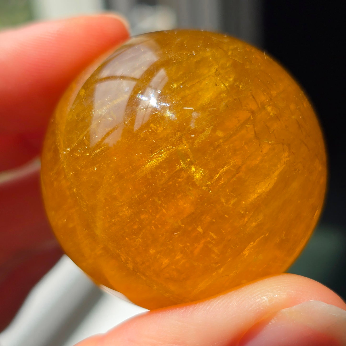 Yellow Fluorite w Mica Sphere ☀️💛