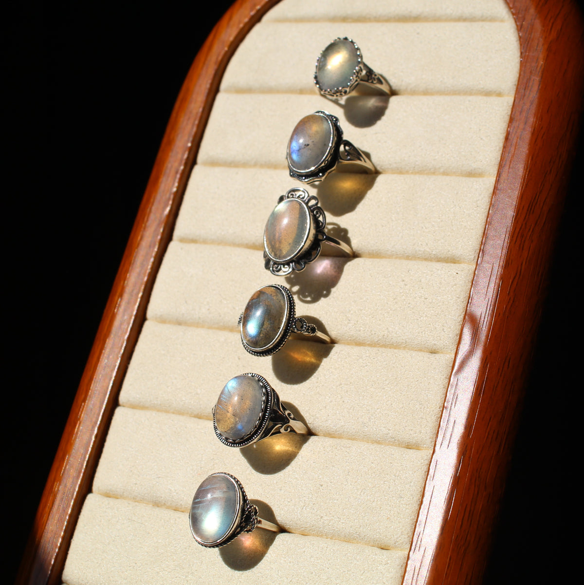 Gemmy Labradorite Ring • 925 Sterling Sliver • Size Adjustable