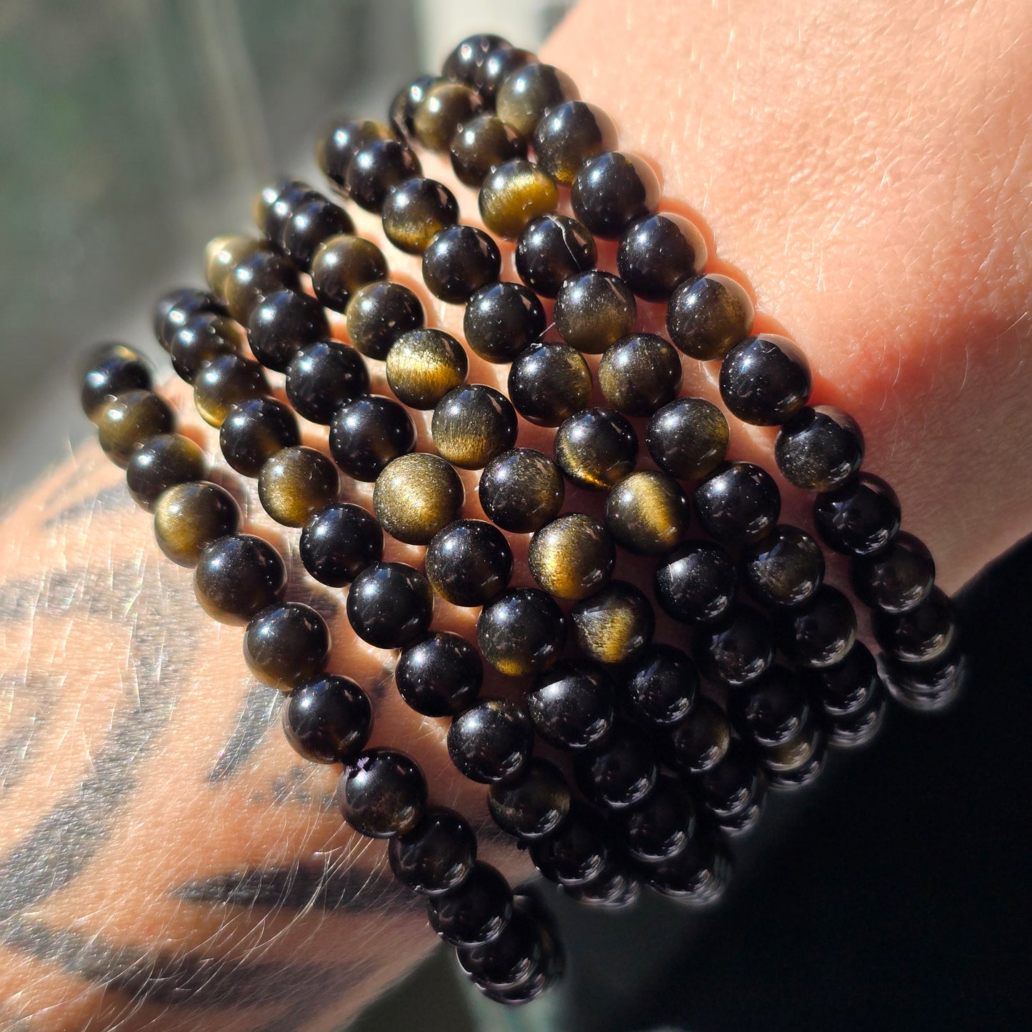 Gold Sheen Obsidian Bracelet