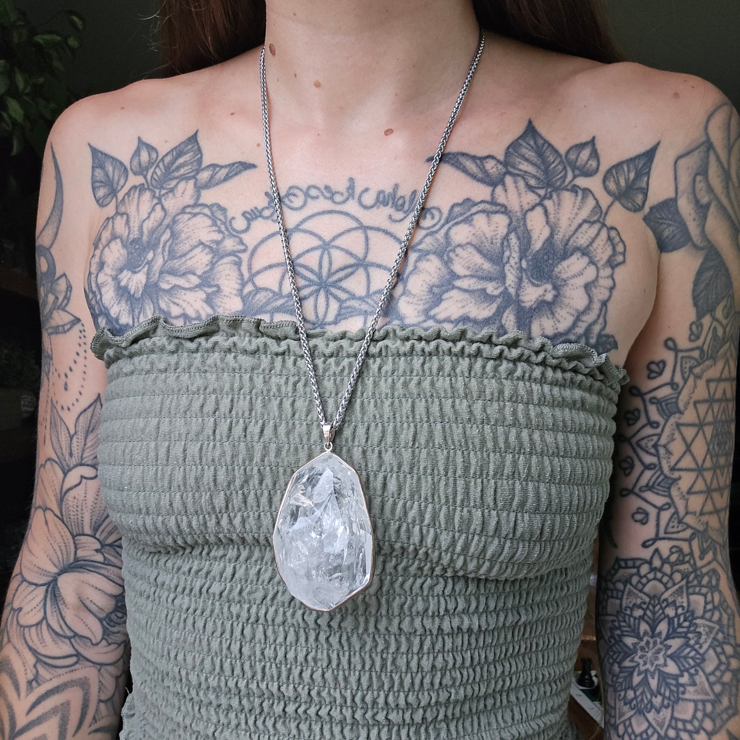 Quartz Enhydro Crystal Pendant