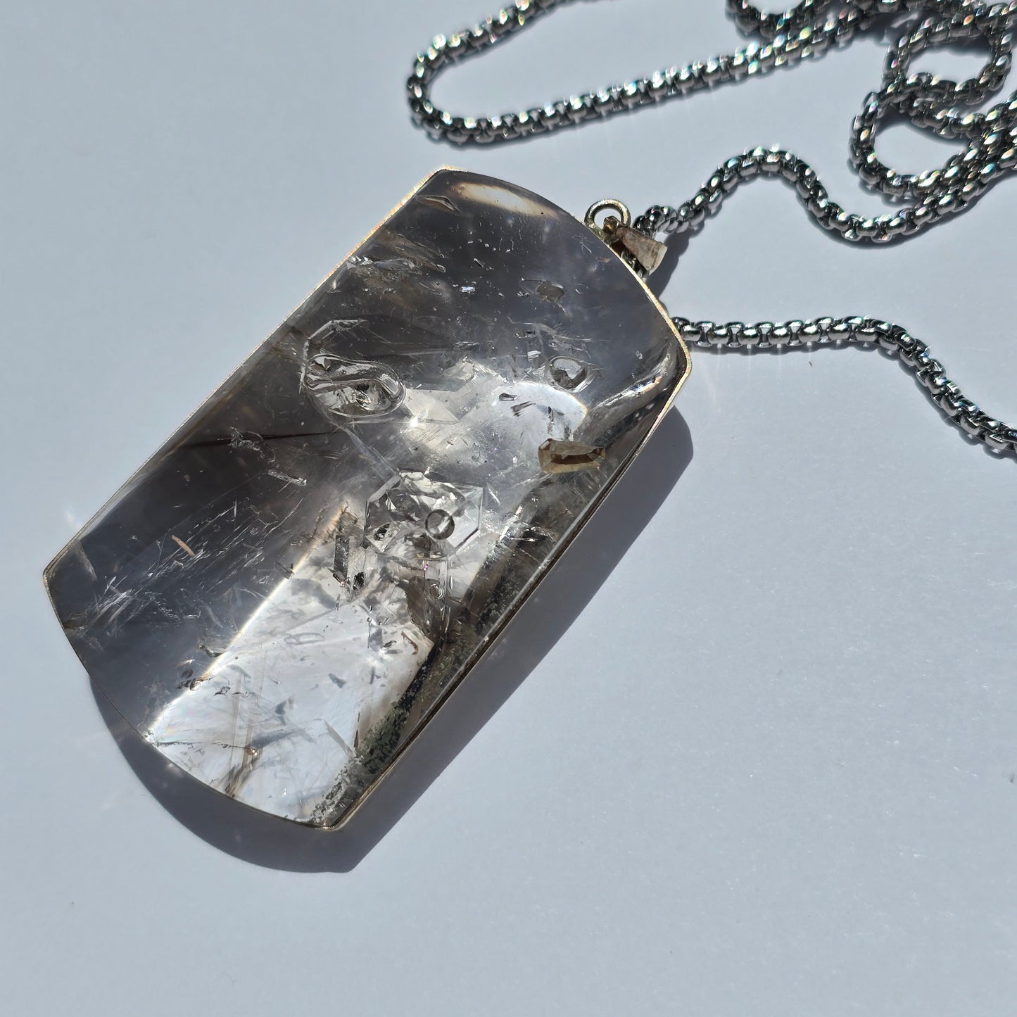 Smokey Quartz Enhydro Crystal Pendant