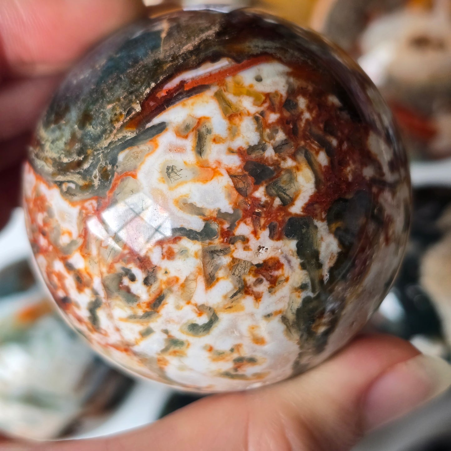 Red Moss Agate Sphere 🌿