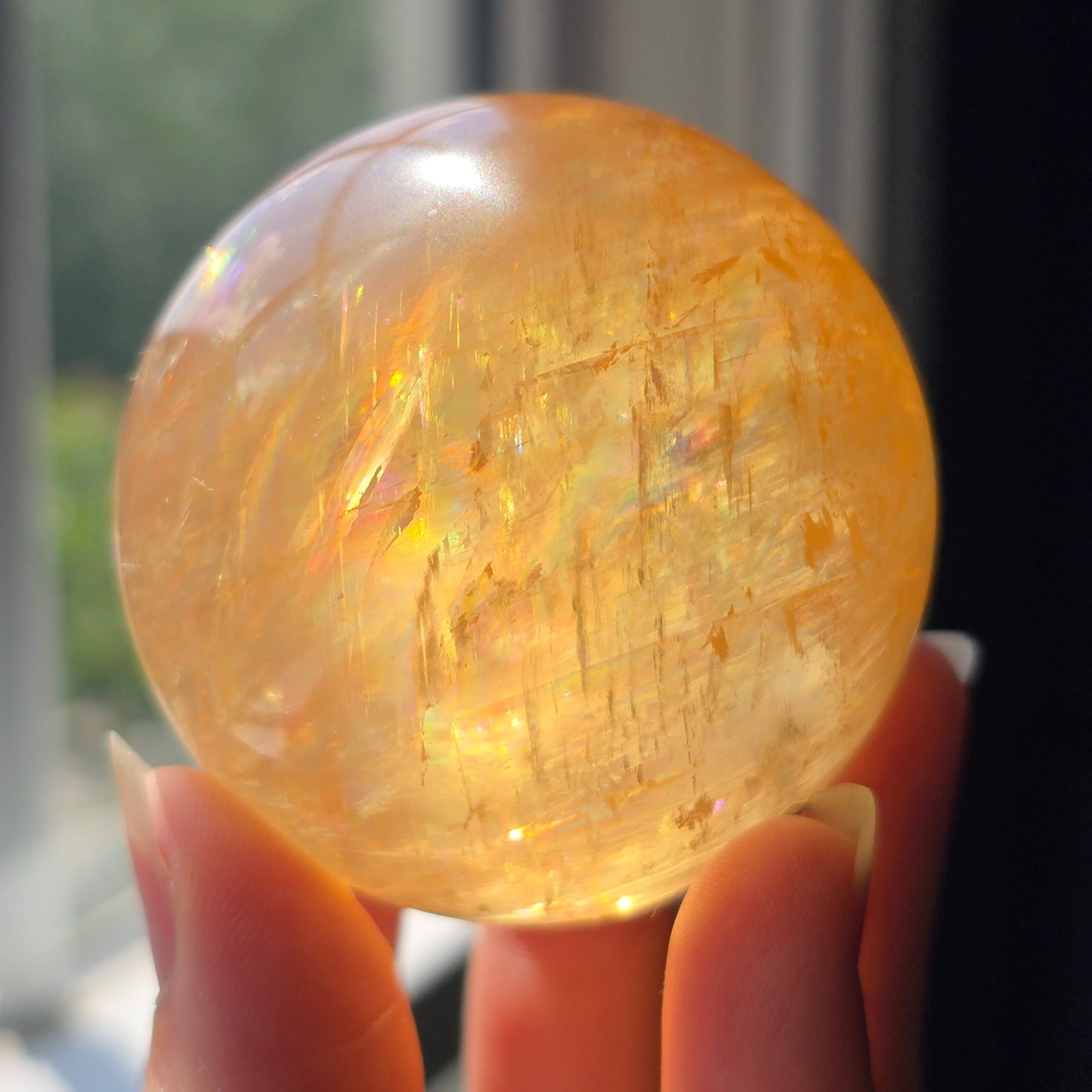 Optical Honey Calcite Sphere 🌈
