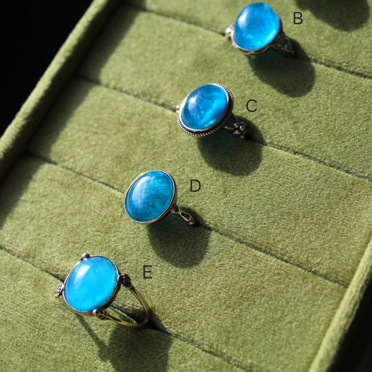 Blue Apatite Ring • 925 Sterling Sliver • Size Adjustable