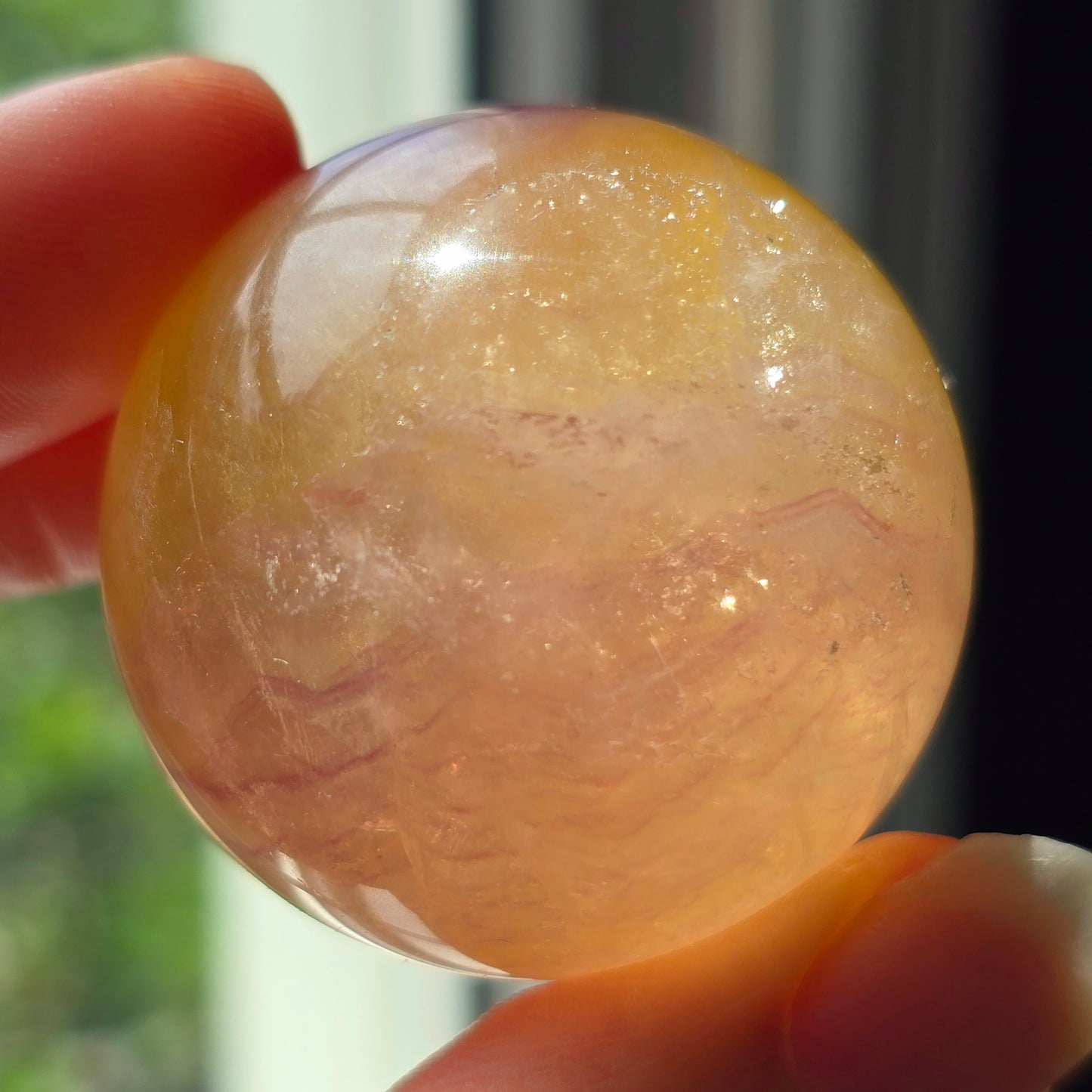 Yellow + Magenta Fluorite Sphere 💛