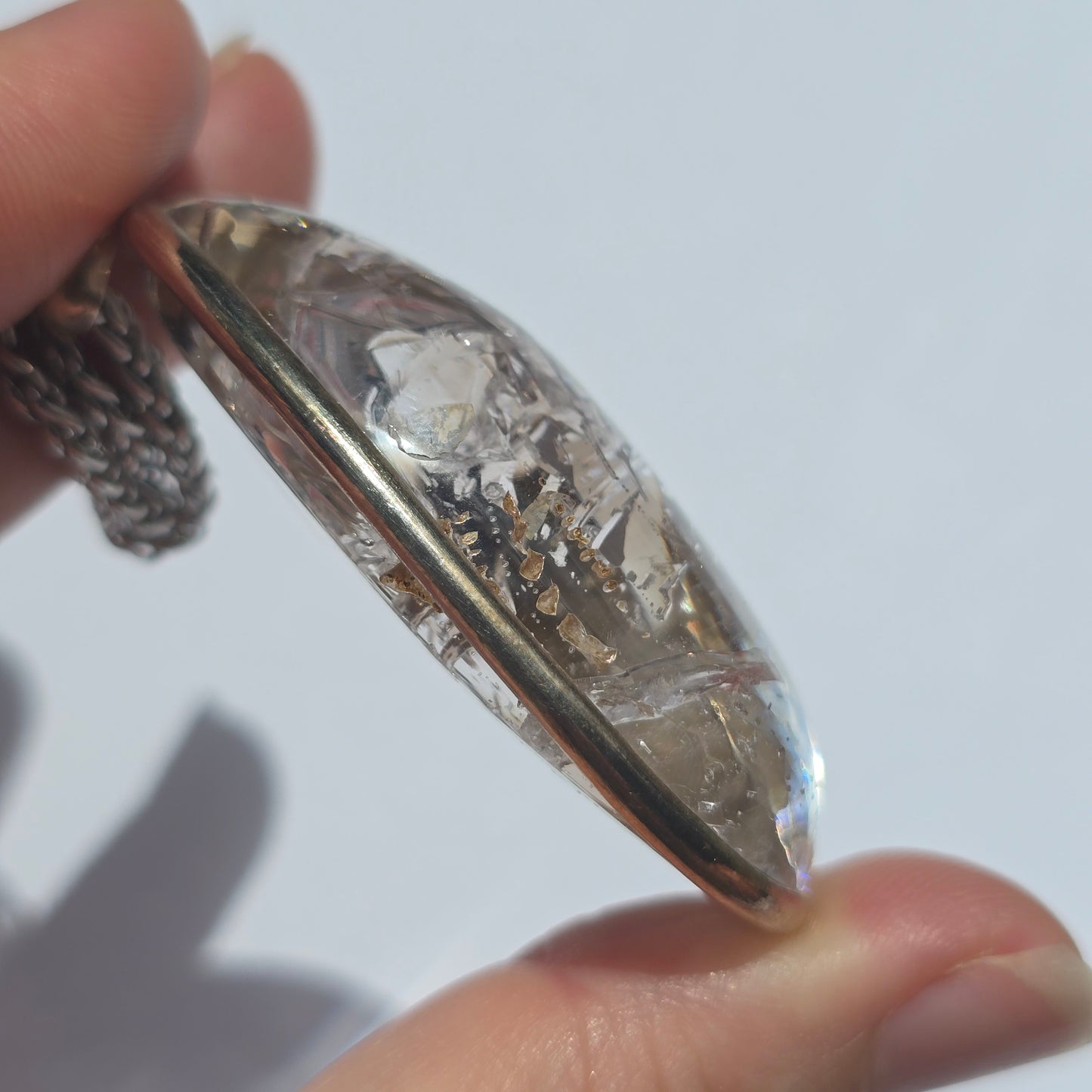 Smokey Quartz Enhydro Crystal Pendant