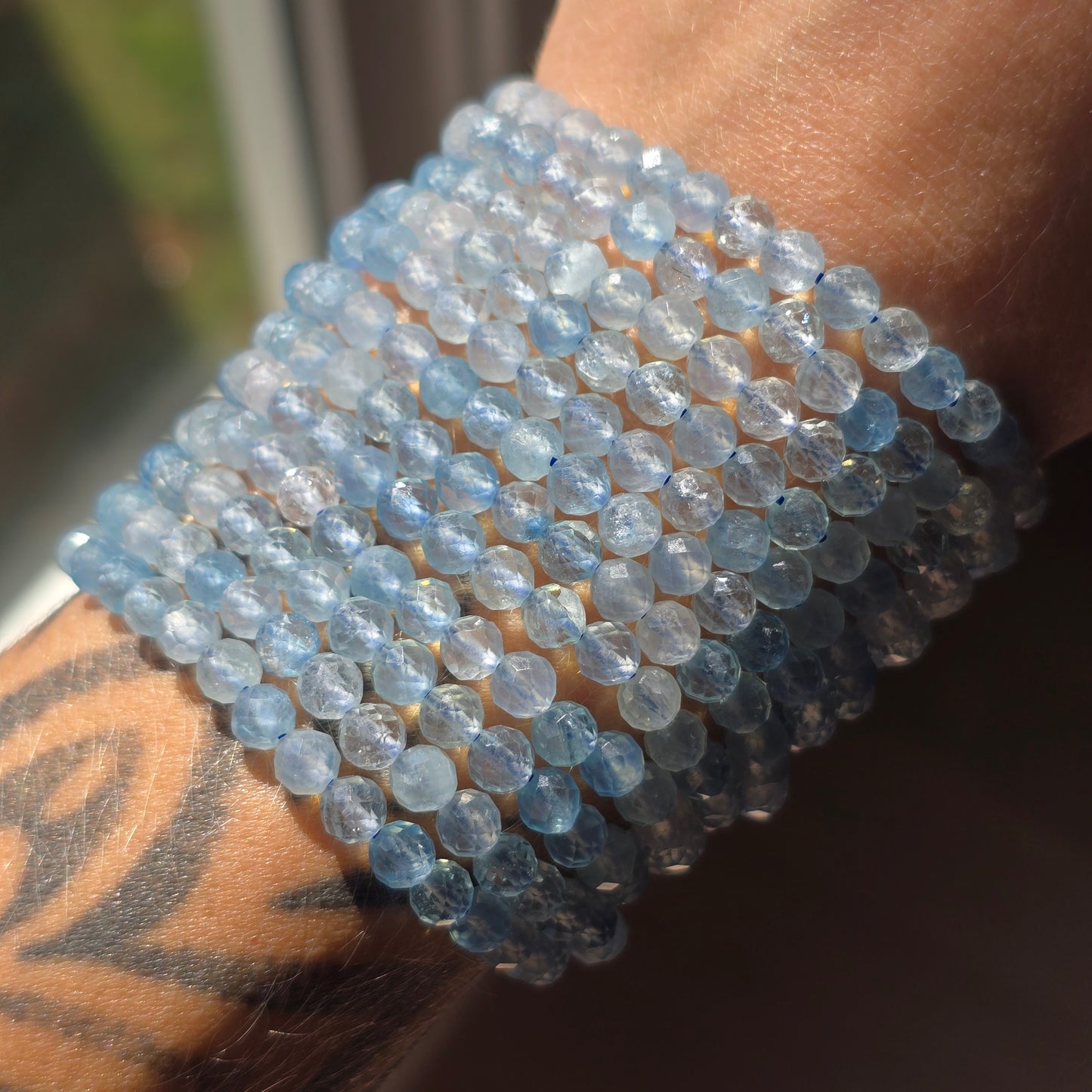 Faceted Aquamarine Bracelet