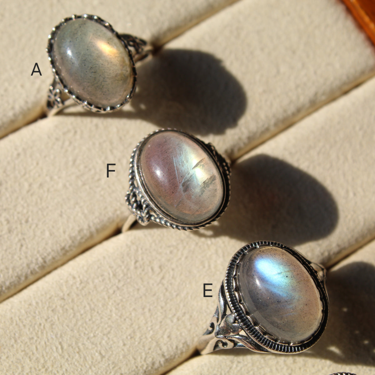 Gemmy Labradorite Ring • 925 Sterling Sliver • Size Adjustable