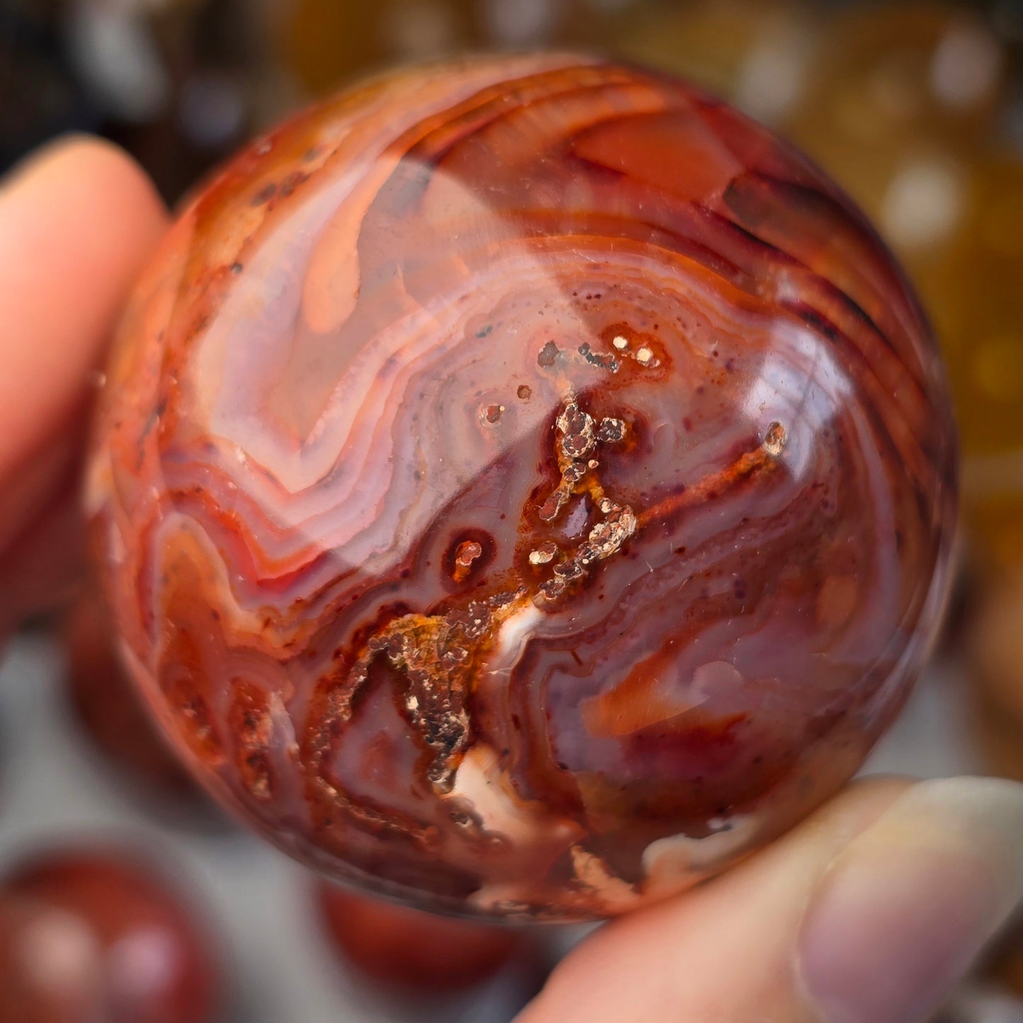 Funky Carnelian Sphere ❤️