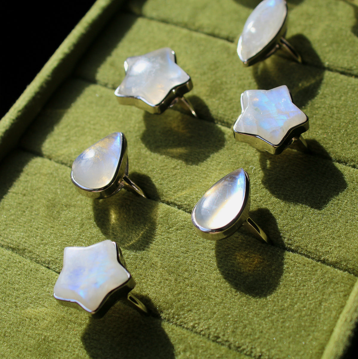 Moonstone Ring • 925 Sterling Sliver • Size Adjustable