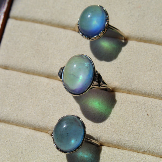 Aquamarine Ring • 925 Sterling Sliver • Size Adjustable