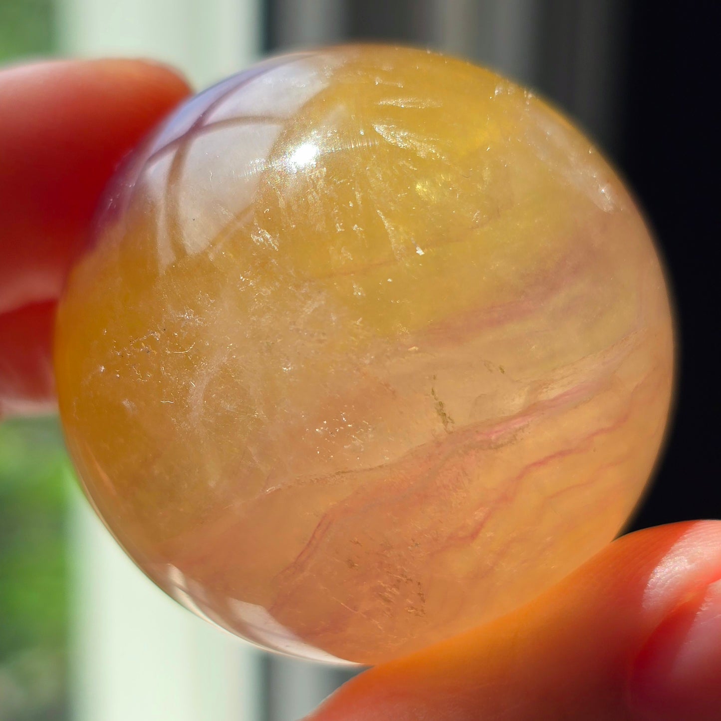 Yellow + Magenta Fluorite Sphere 💛