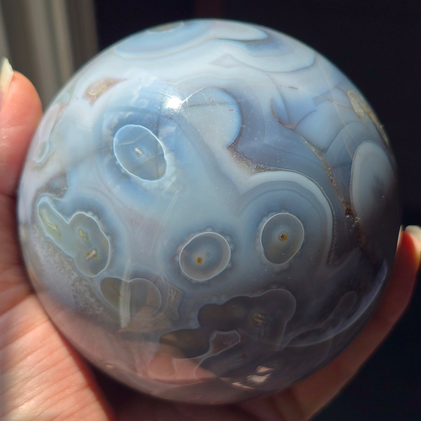 XL Mozambique Agate Sphere 🩵