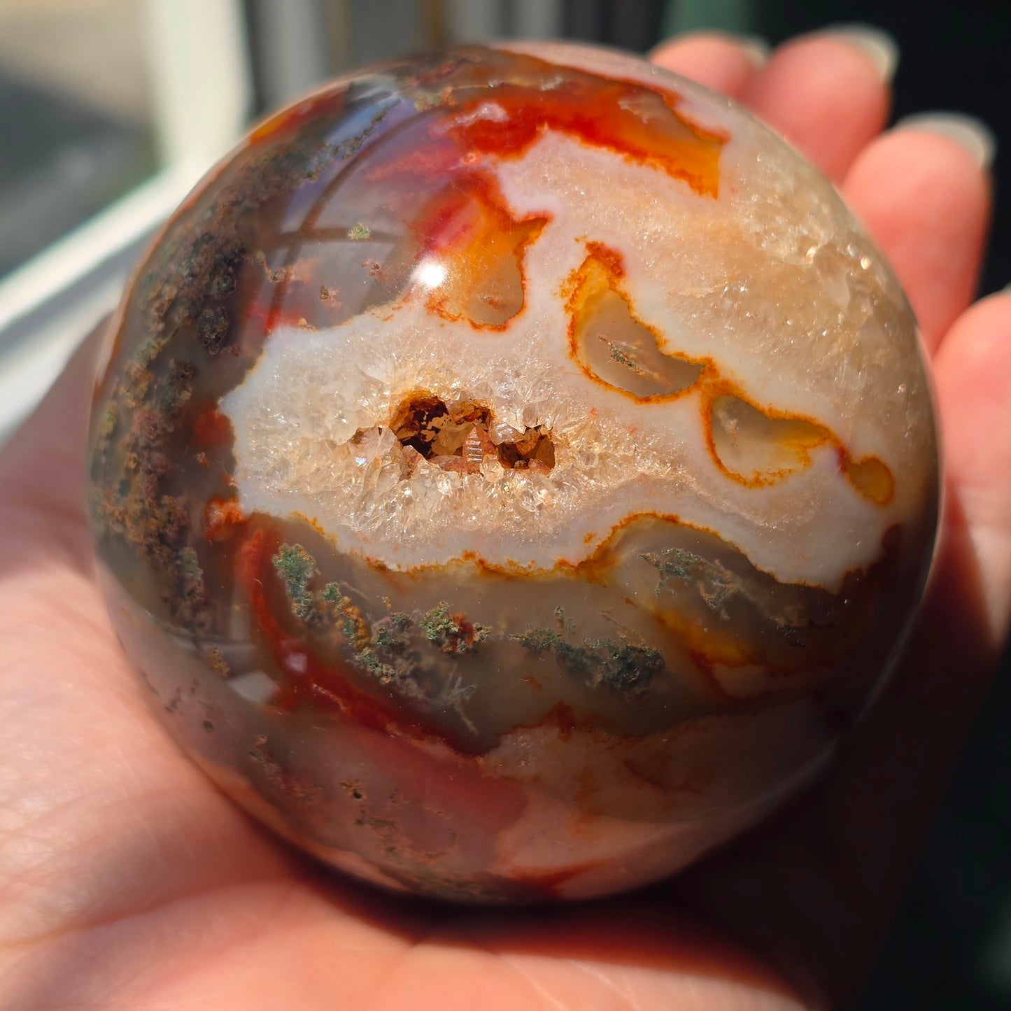 Red Moss Agate Sphere ❤️