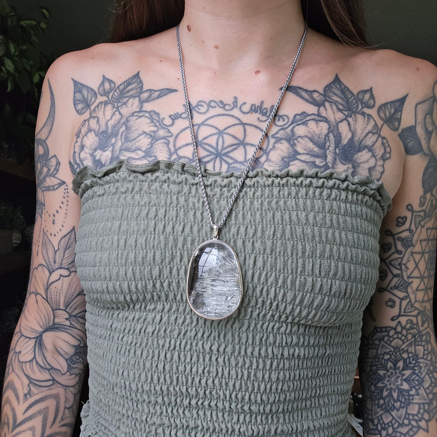 Smokey Quartz Enhydro Crystal Pendant