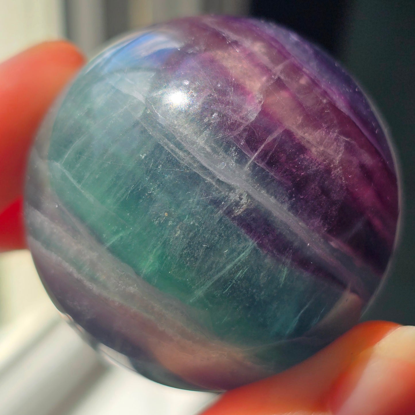 Teal + Purple Fluorite Sphere 🔮