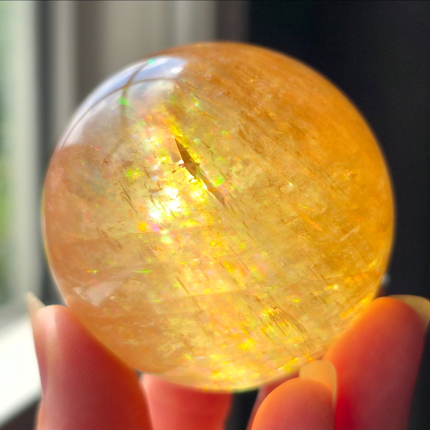 HQ Optical Honey Calcite Sphere 🌈