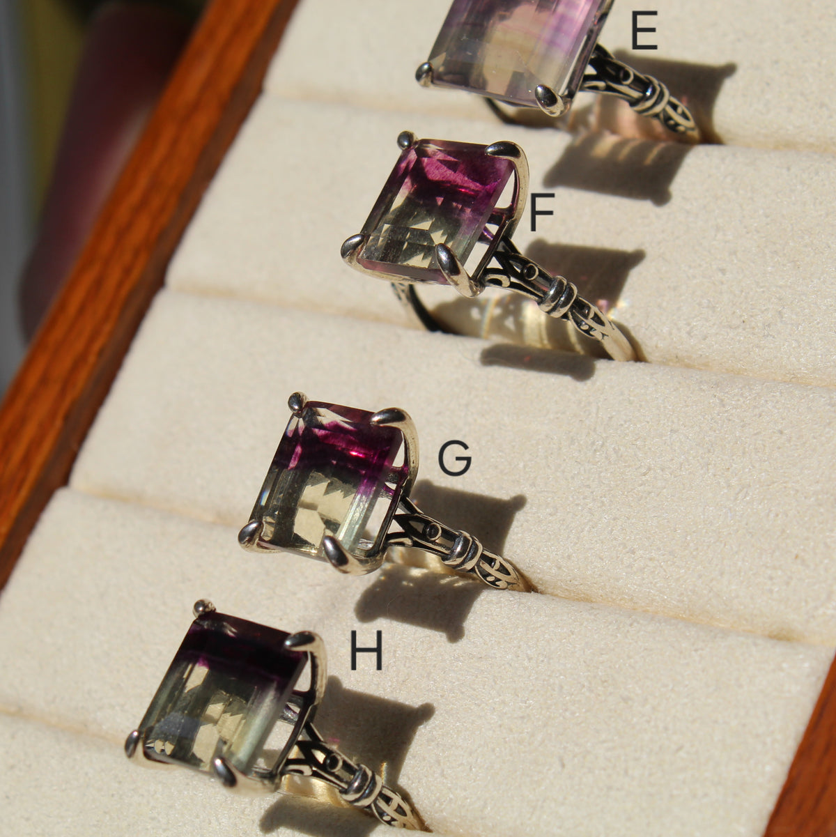 Magenta Fluorite Ring • 925 Sterling Sliver • Size Adjustable