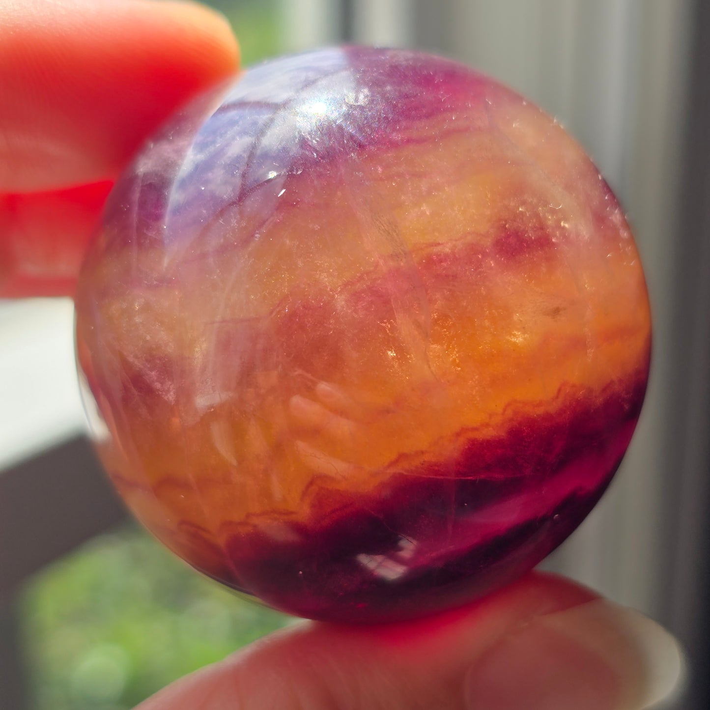 Magenta + Yellow Fluorite Sphere 💛