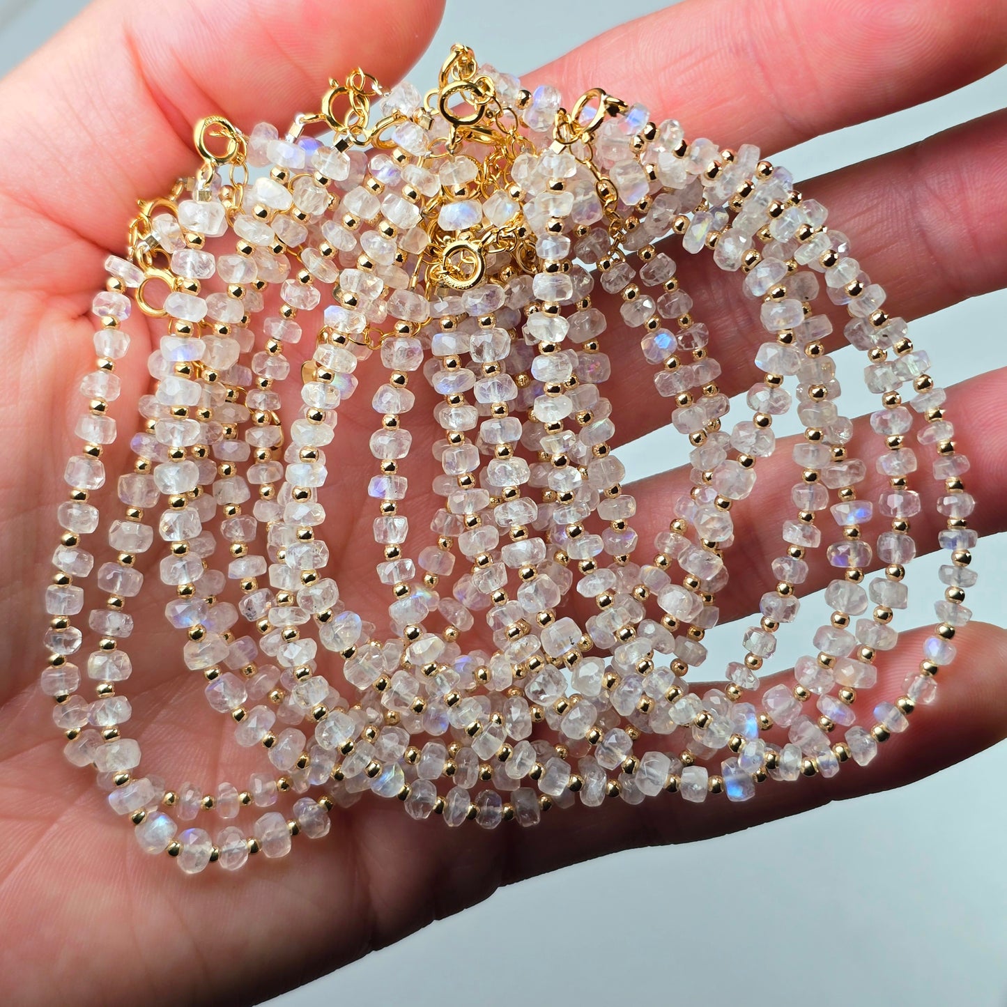 Faceted Moonstone Clasp Bracelet