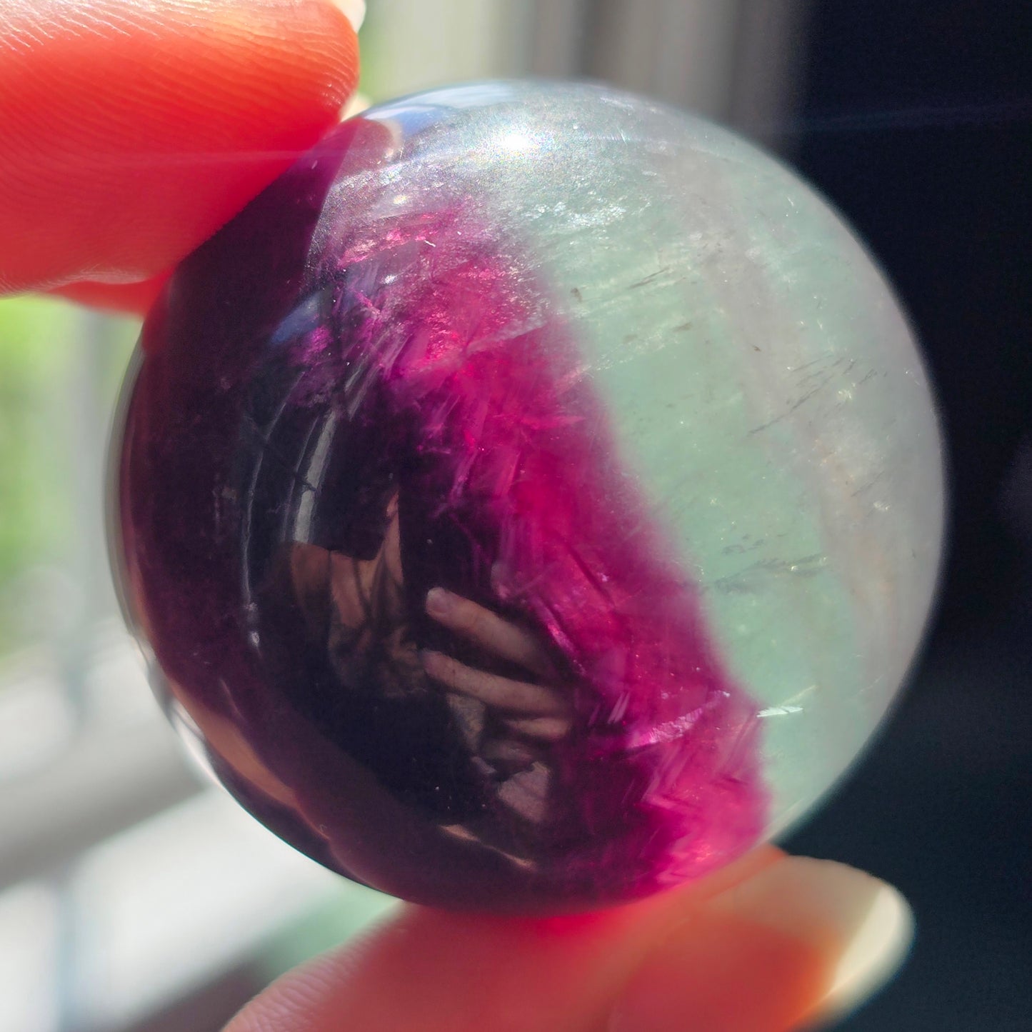 Teal + Magenta Fluorite Sphere 🔮