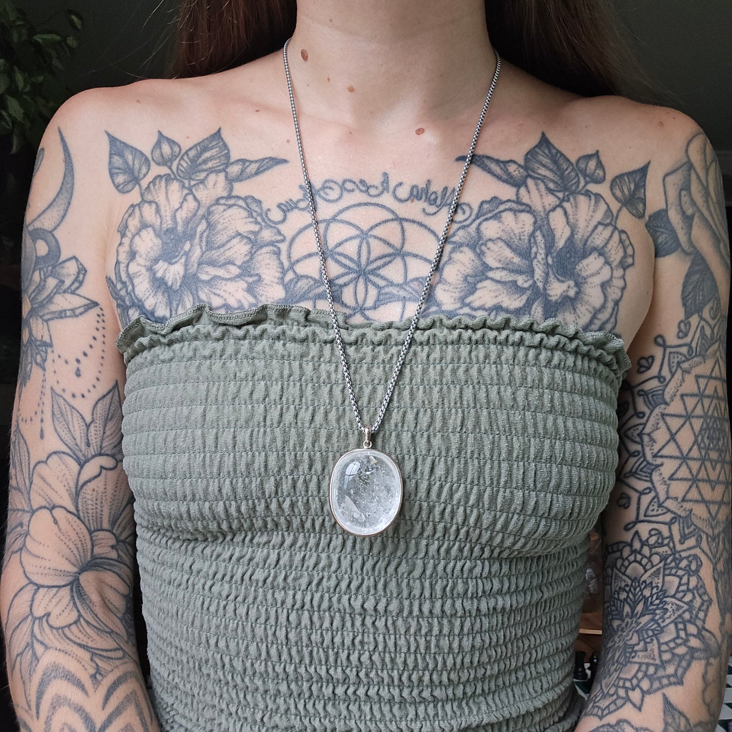 Quartz Enhydro Crystal Pendant