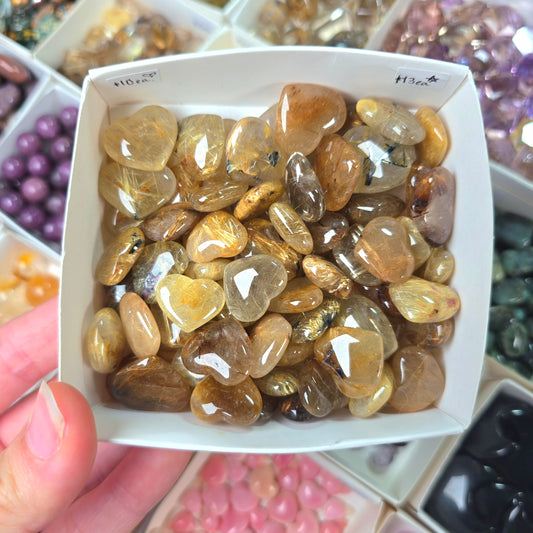 Mini Gold Rutile Heart