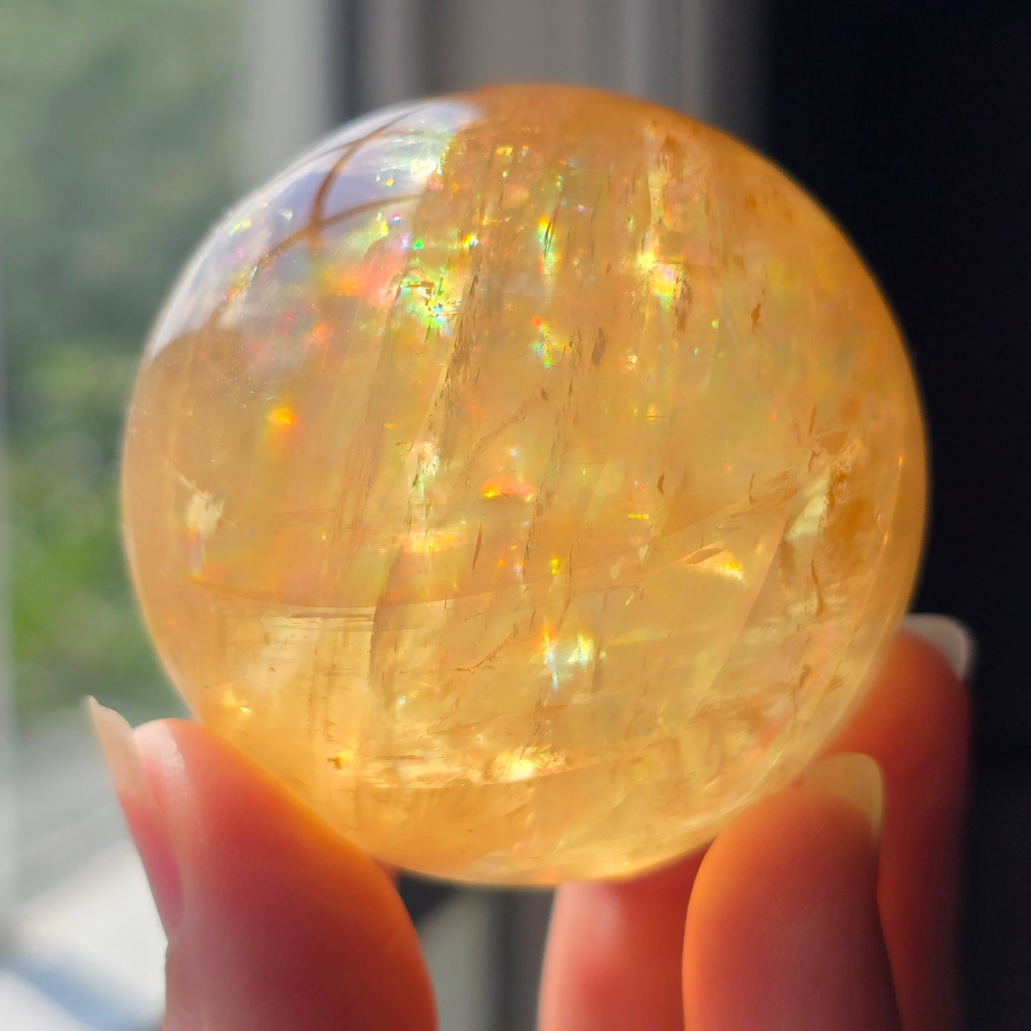 HQ Optical Honey Calcite Sphere 🌈