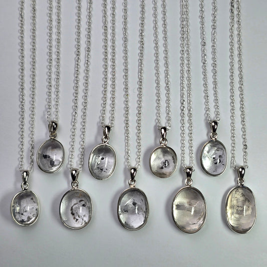 Dainty Quartz Enhydro Crystal Pendant