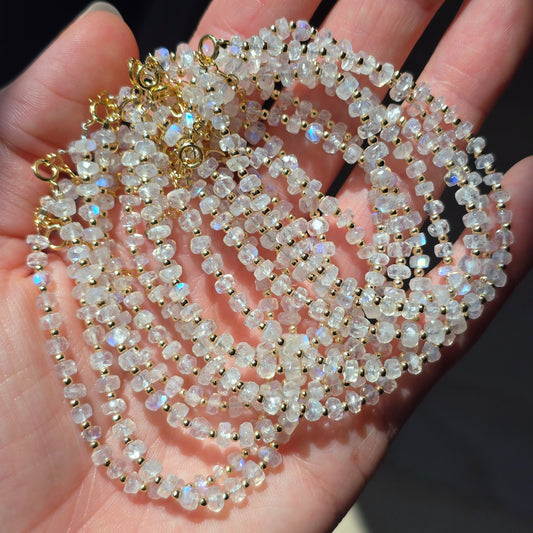 Faceted Moonstone Clasp Bracelet