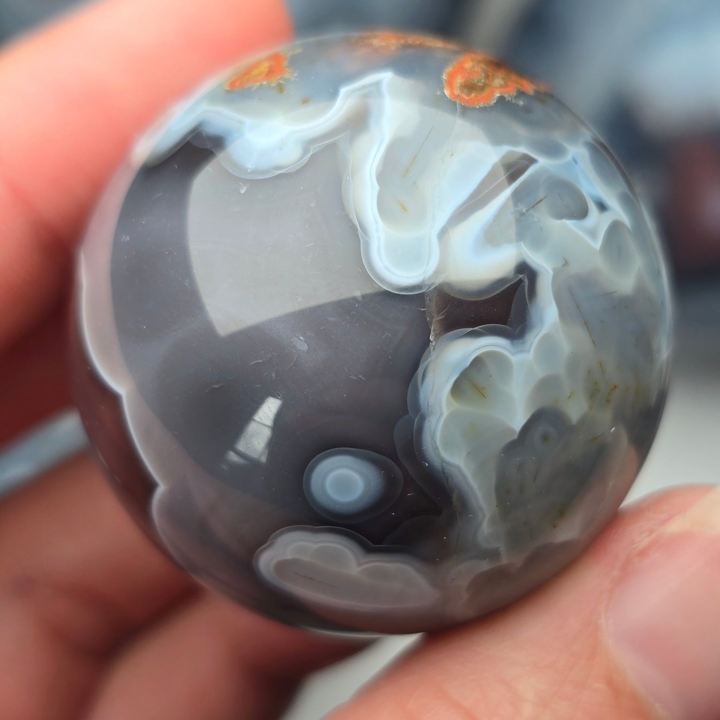 Mozambique Agate Sphere 🩵