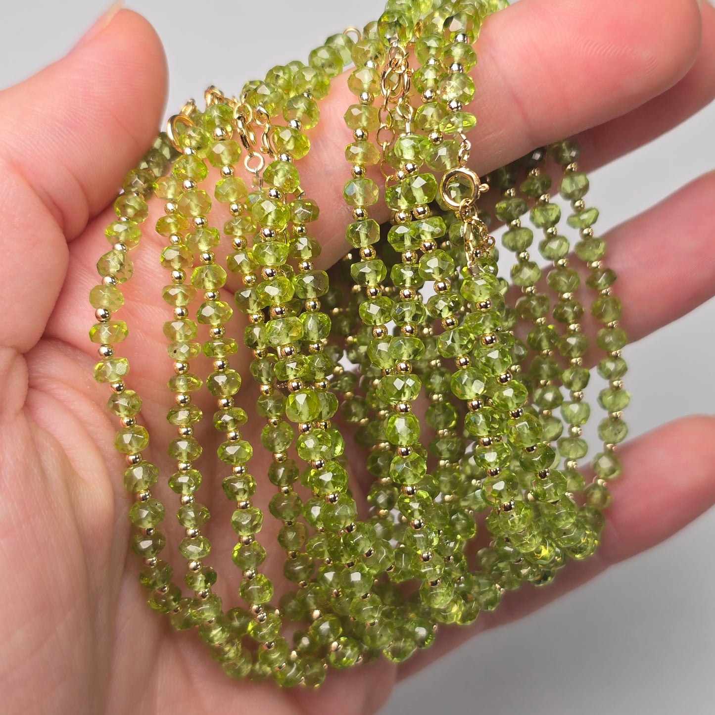 Faceted Peridot Clasp Bracelet