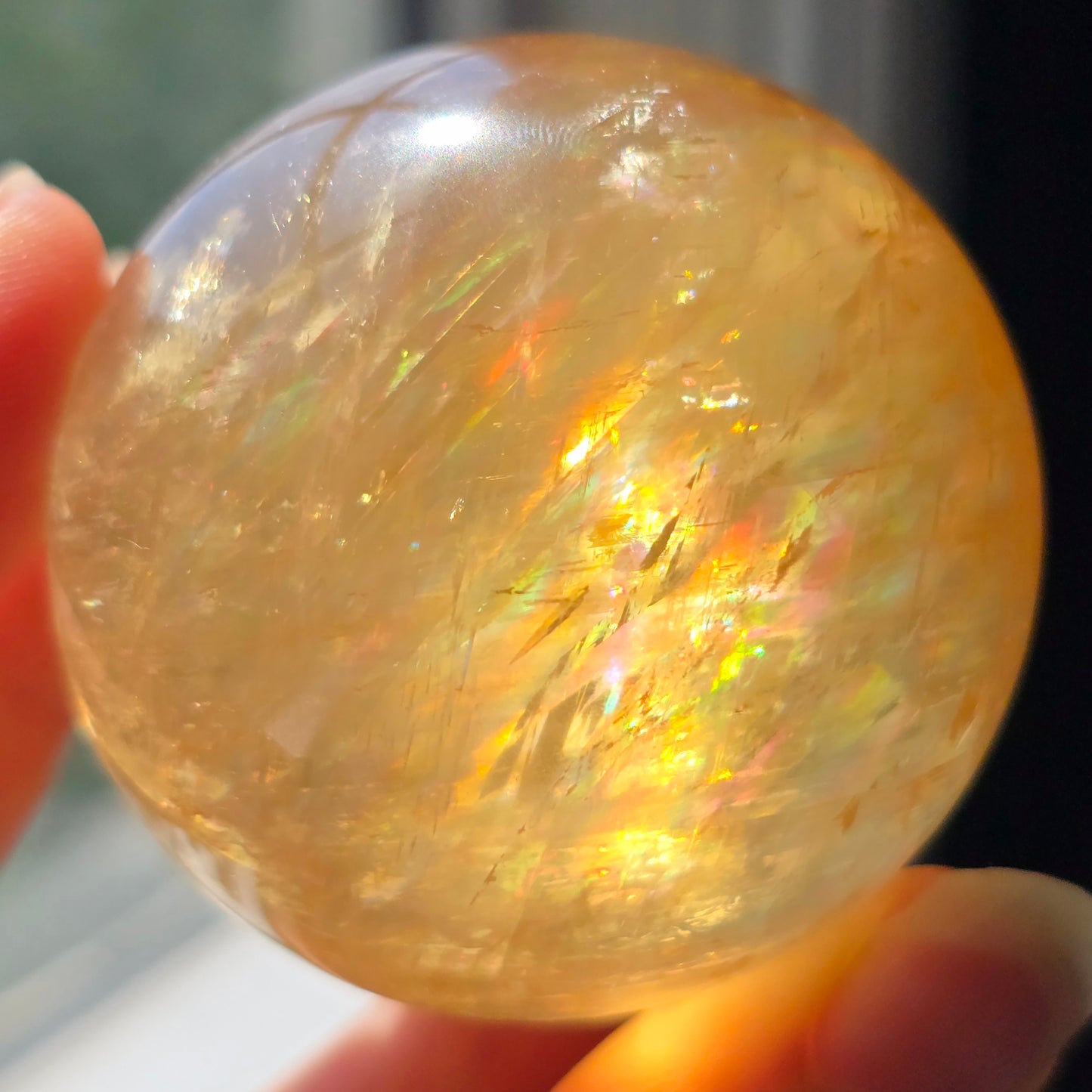 Optical Honey Calcite Sphere 🌈