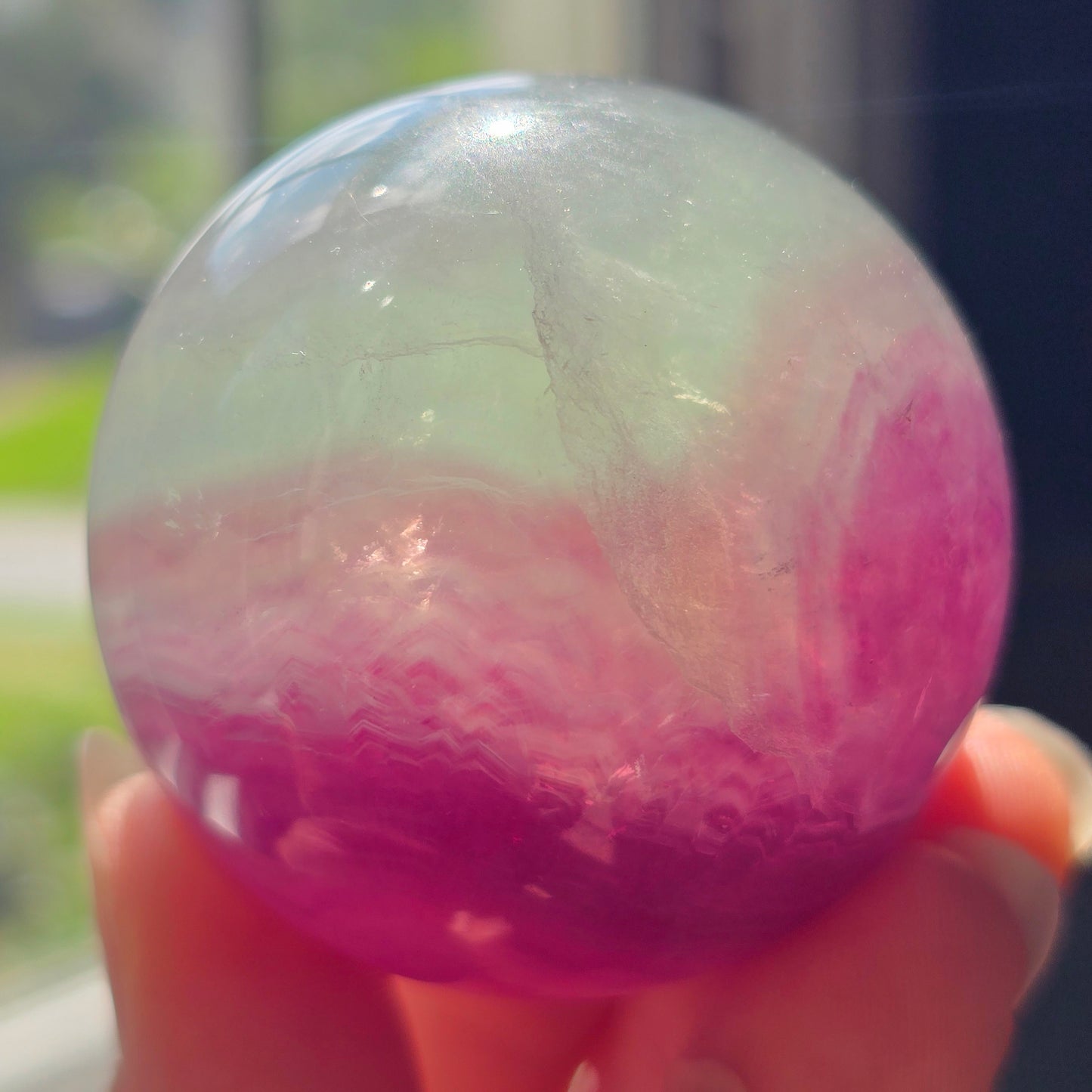 Teal + Magenta Fluorite Sphere 🔮