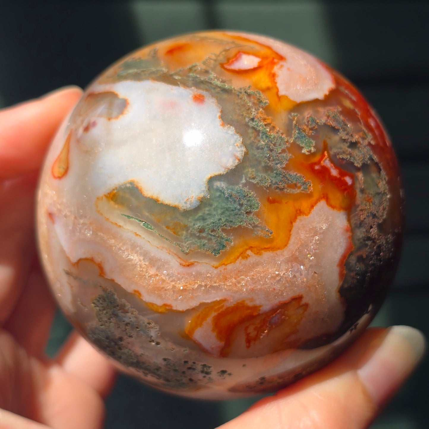 Red Moss Agate Sphere ❤️