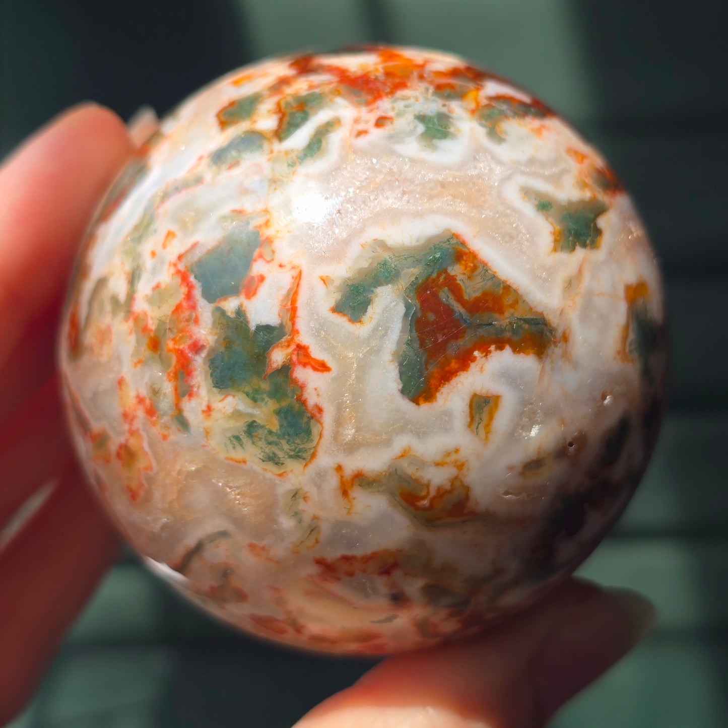 Red Moss Agate Sphere ❤️