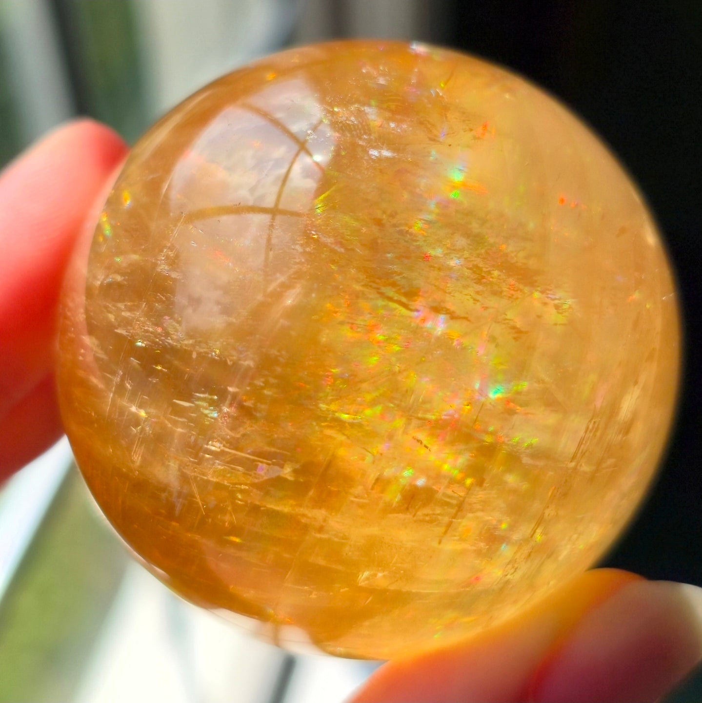 HQ Optical Honey Calcite Sphere 🌈